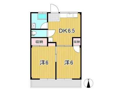 第2大窪荘(2DK/2階)の間取り写真
