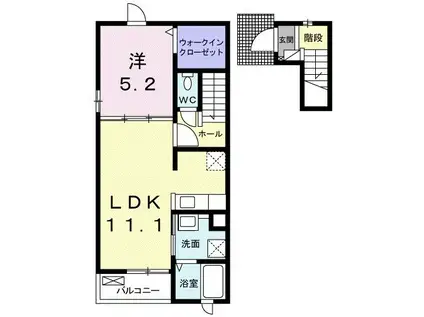 サングレイスA(1LDK/2階)の間取り写真