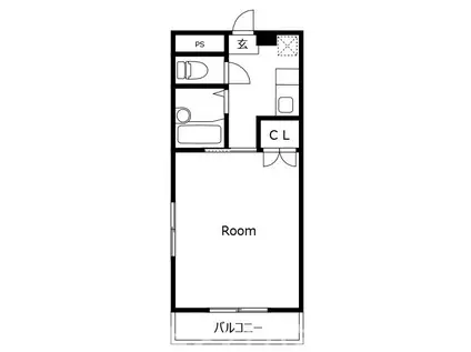 パールメゾンII(1K/2階)の間取り写真