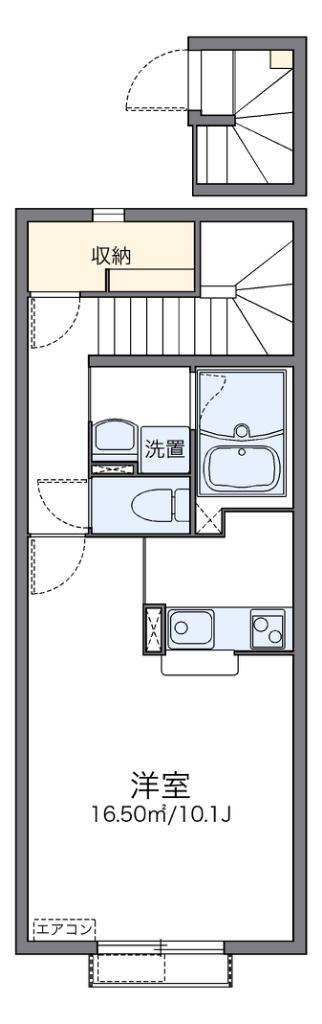 レオネクストヴィヴァンタ(1K/2階)の間取り写真
