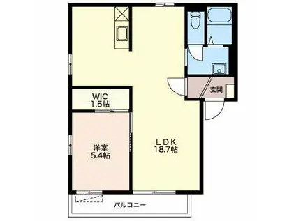 ファミール富士C(1LDK/2階)の間取り写真