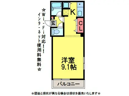 ミント レジデンス(1K/2階)の間取り写真