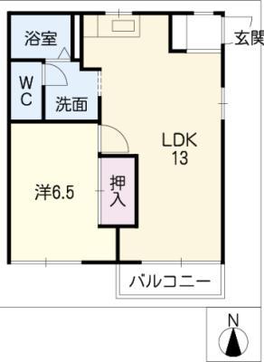 サンロイヤル ハヤシ(1LDK/1階)の間取り写真