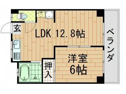 MARIONETTE VIII(1LDK/2階)の間取り写真