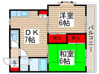 ストークハイツシャモニー(2DK/1階)の間取り写真