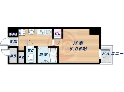 大阪プレステージアコモデーション(1K/5階)の間取り写真