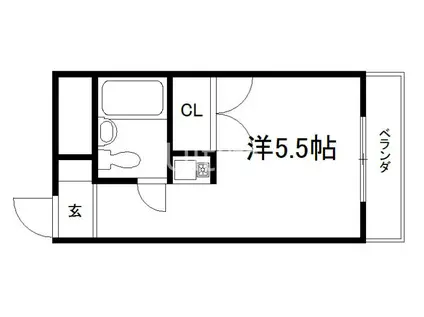 DAコート(ワンルーム/2階)の間取り写真