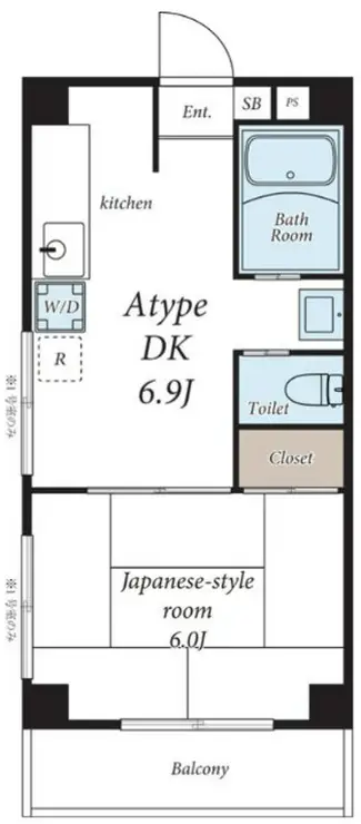 リバーサイド日月園 1階階 間取り