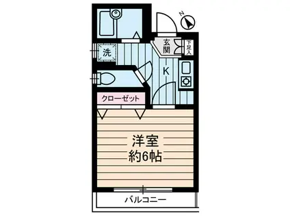 クレール・カサベルデ(1K/4階)の間取り写真