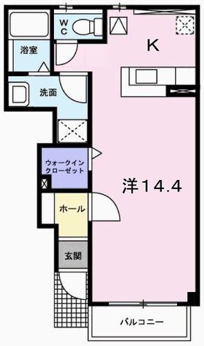 グレートリバー・Y(ワンルーム/1階)の間取り写真