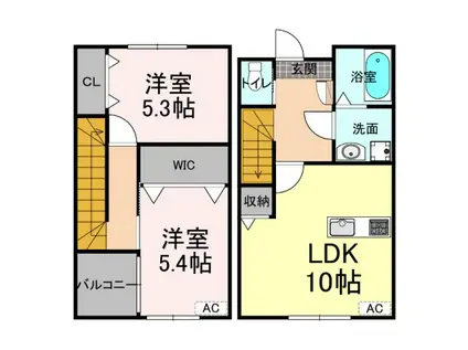 SPINEL DUO(2LDK/1階)の間取り写真