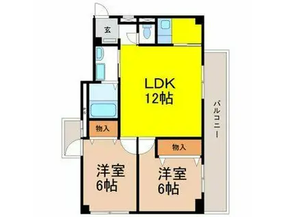 コンテッサトーレ(2LDK/4階)の間取り写真