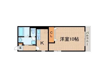 カーサ・ヴィルトウ(1K/1階)の間取り写真