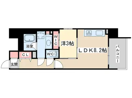 S-RESIDENCE天満橋AR(1LDK/6階)の間取り写真