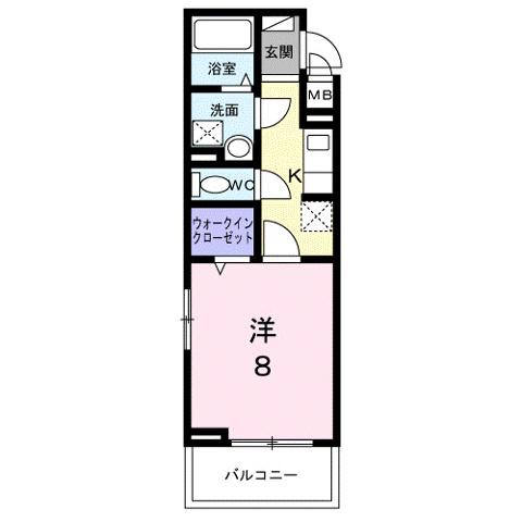 アストラル ノーブル(1K/2階)の間取り写真