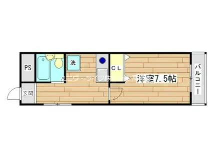 ルピナス一番館(1K/3階)の間取り写真