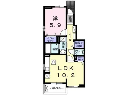 ラメールB(1LDK/1階)の間取り写真