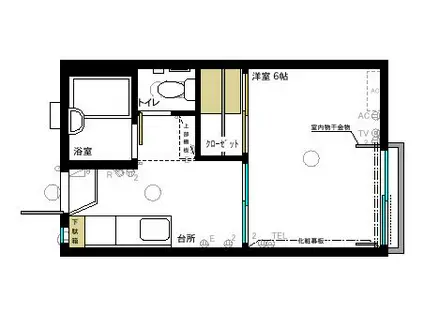 サンヴィレッジ2(1K/1階)の間取り写真
