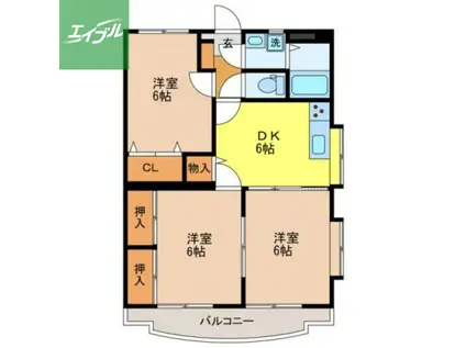 柿田マンション(3DK/3階)の間取り写真