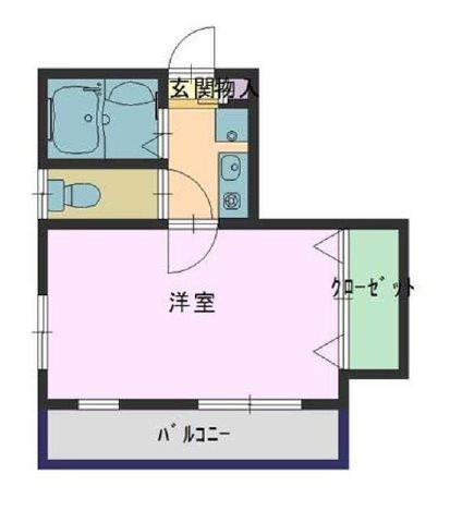 メゾンドソレイユ(1K/5階)の間取り写真