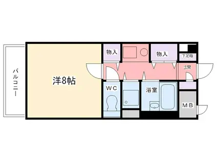 APRICITY西宮(1K/3階)の間取り写真