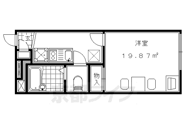 レオパレス 和泉VIII(1K/1階)の間取り写真