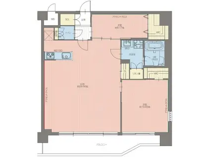 プレジオ宝塚ASIAN(2LDK/5階)の間取り写真