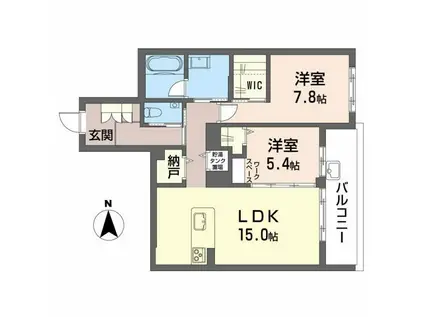 リノア泉が丘(2LDK/1階)の間取り写真