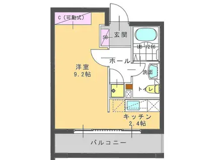 ローズコート千代田(1K/3階)の間取り写真