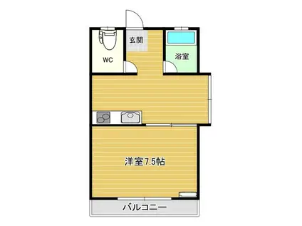 エクシオール亀田(1K/2階)の間取り写真