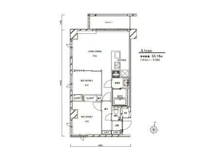 THE MEGURO(2LDK/2階)の間取り写真