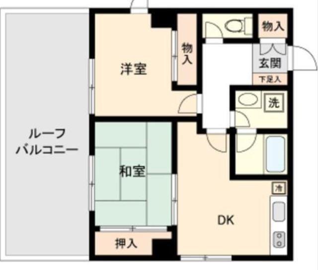 ミール千歳烏山(2DK/7階)の間取り写真