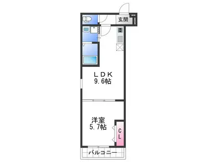 フジパレス市駅東ウエスト(1LDK/2階)の間取り写真