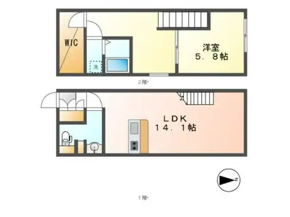CELENEST名駅西(1SLDK/4階)の間取り写真