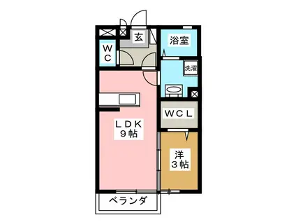 プリマヴェーラ尾張部F棟(1LDK/2階)の間取り写真