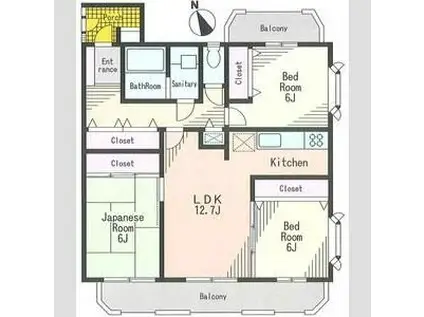 イイダアネックスII(3LDK/3階)の間取り写真