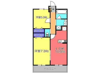 キャッスル ハイム(2LDK/3階)の間取り写真