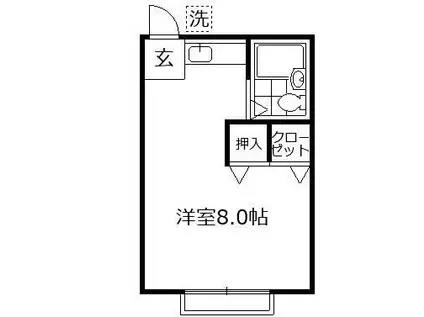 ベルード(ワンルーム/1階)の間取り写真