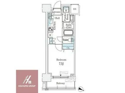 京町堀ビューアパートメント(1K/2階)の間取り写真