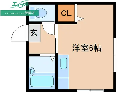 エルヴァージュ(ワンルーム/2階)の間取り写真