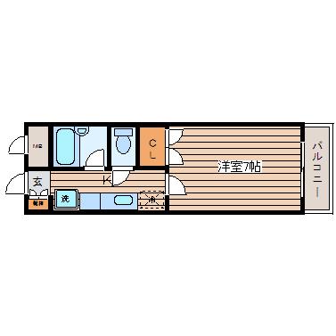 アバンザ鵬図(1K/3階)の間取り写真