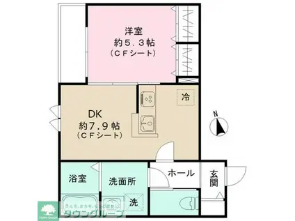 メゾン・ド・プティ(1DK/2階)の間取り写真