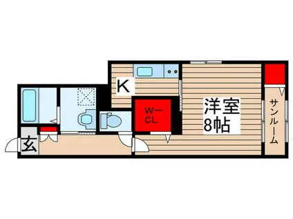 シュラインサイド(1K/1階)の間取り写真