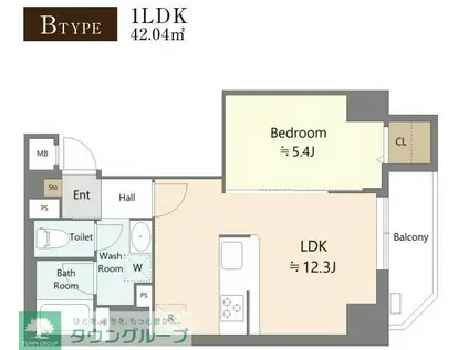 ALIVIS本郷三丁目(1LDK/5階)の間取り写真