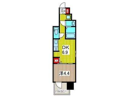 オーパスホームズ川口(1DK/4階)の間取り写真