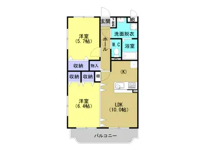 Y&M SOCIE(2LDK/3階)の間取り写真