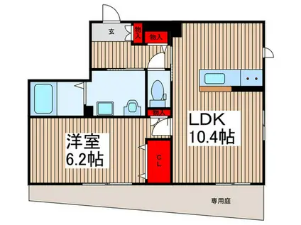 フェリチタ(1LDK/1階)の間取り写真