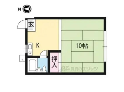 第1兵庫ハイツ(1K/1階)の間取り写真