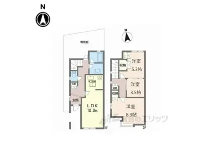 朝日メゾネットA・B(3LDK)の間取り写真