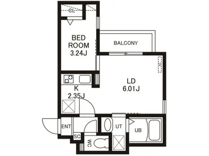シェリム南福岡VI(1LDK/1階)の間取り写真